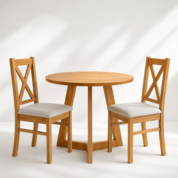 Mesa Toscana 70 cm + 2 Sillas Color Miel