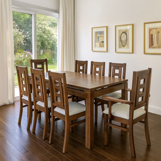 Juego Comedor Roma 6 Sillas + 2 Sitiales